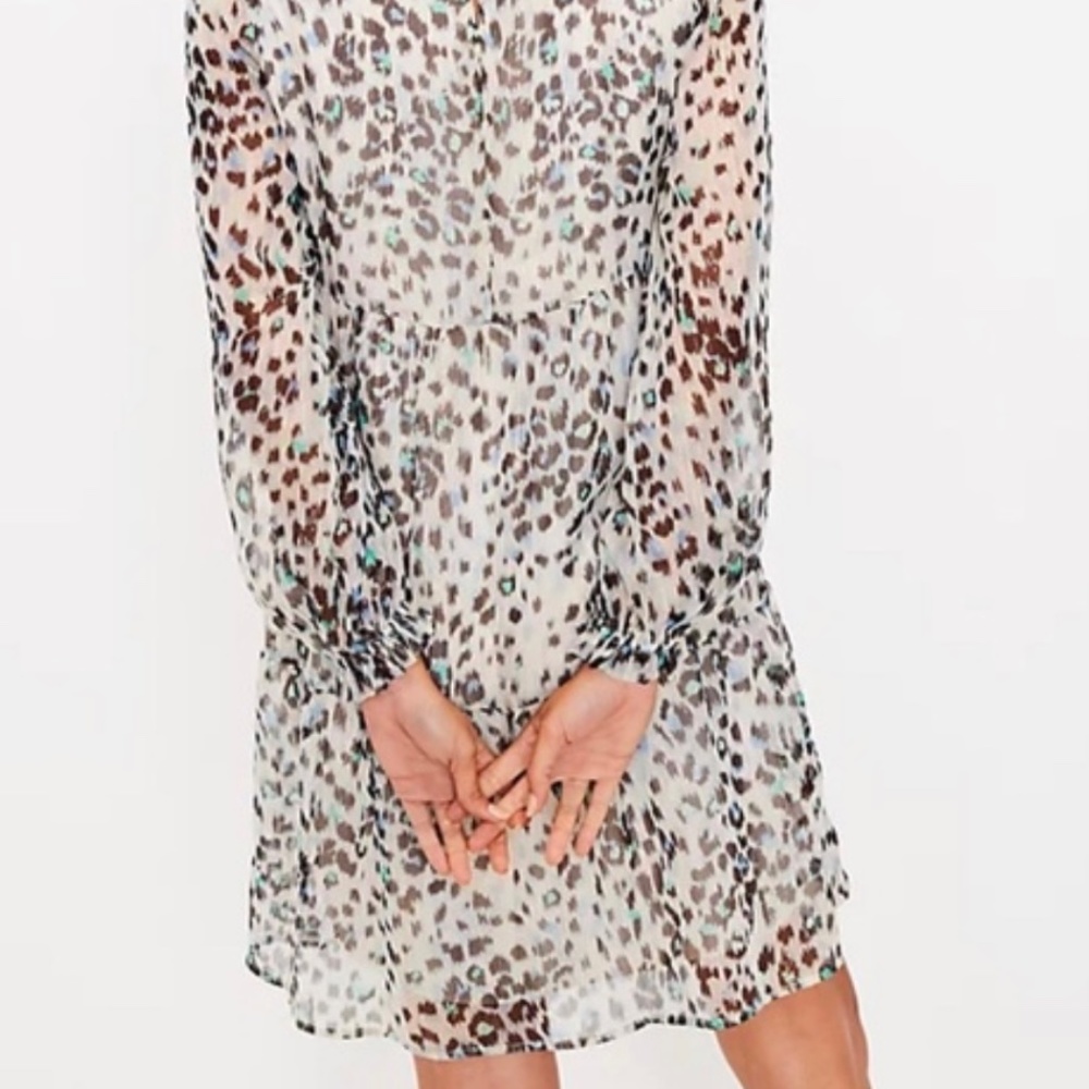 LOFT Shimmer Animal Print Swing Dress